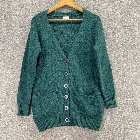 A New Approach Cardigan Women XS Green V-Neck Button Knit Long Sleeve Pockets - Picture 1 of 8
